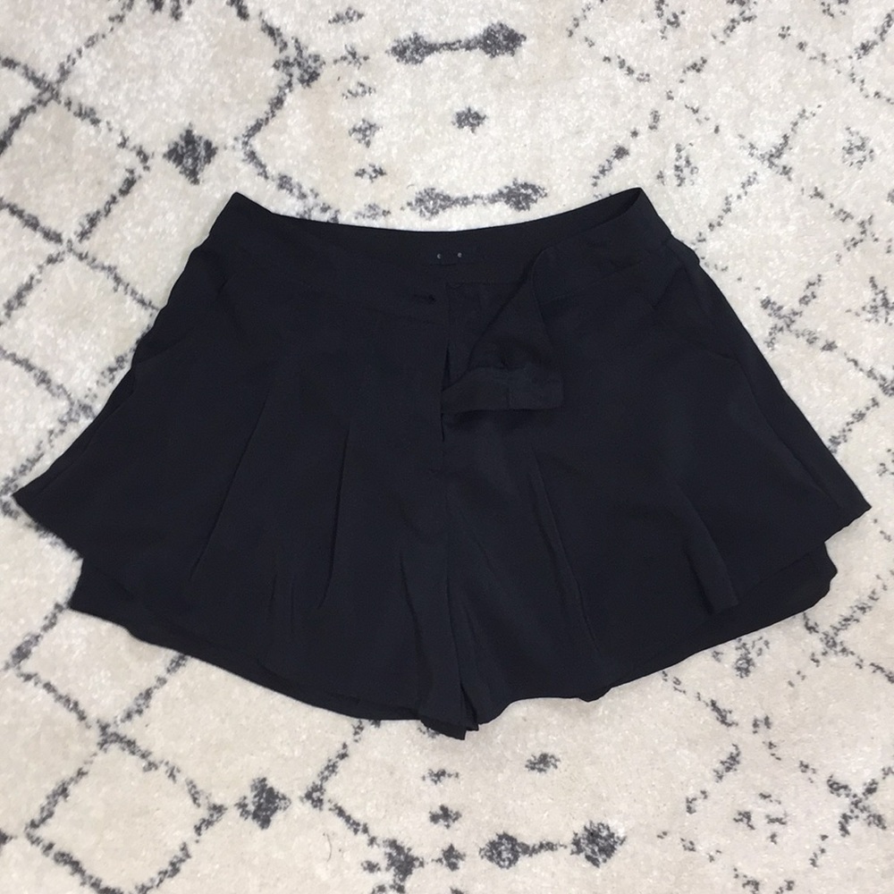 Black Pleated Shorts